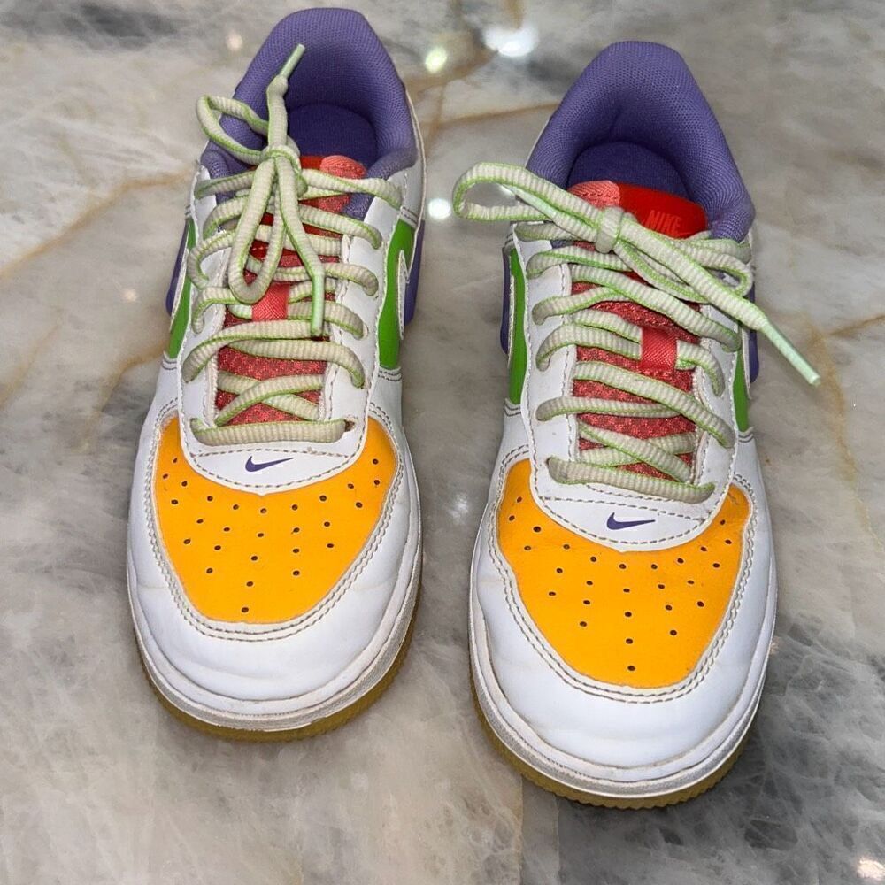Nike Air Force 1 LV8 (GS) Shoes White Space Purple Size 1.5 Y